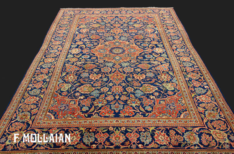 Antique Persian Part Silk Kashan Rug n°:40376870